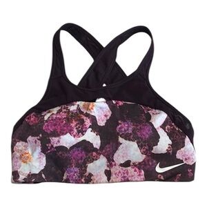 NIKE | Women's Floral dri-fit Sports Bra - Purple size medium gym yoga active